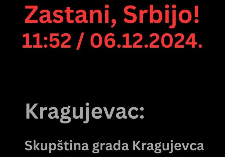 ZASTANI SRBIJO: I ovog petka skup ispred Skupštine grada Zastani Srbijo 6.12 (1)